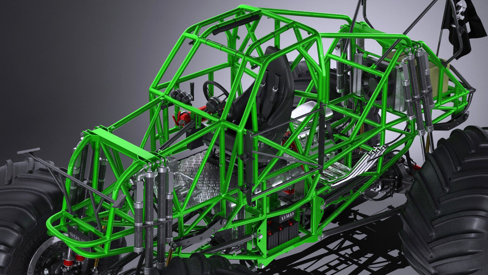 Grave Digger Monster Truck 3D model_8