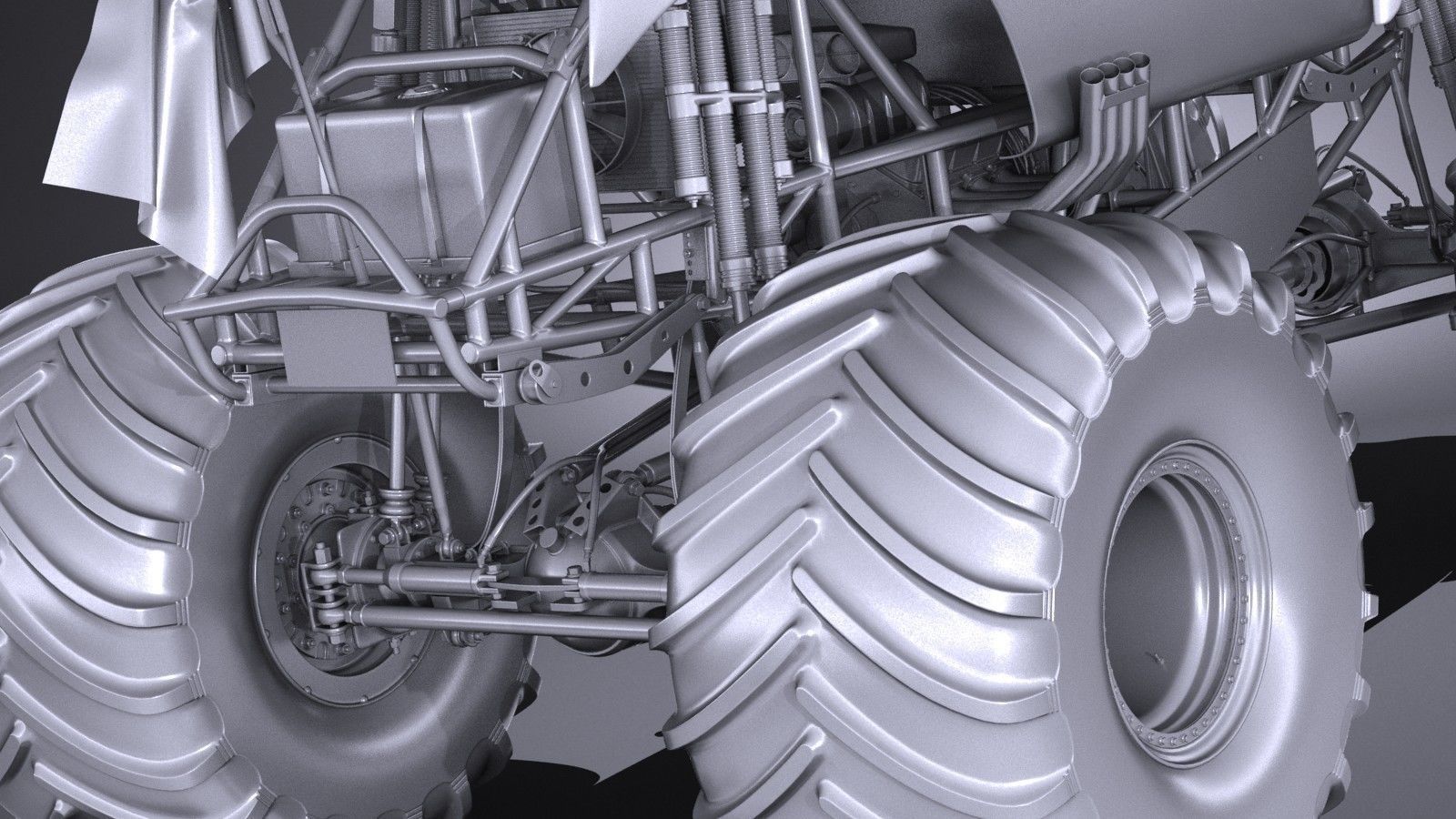 Grave Digger Monster Truck 3D model_26