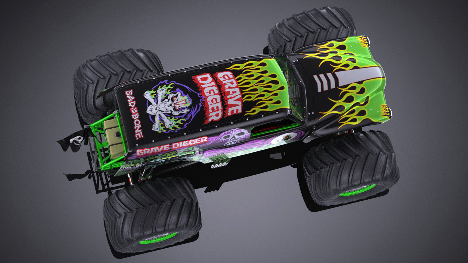 Grave Digger Monster Truck 3D model_7
