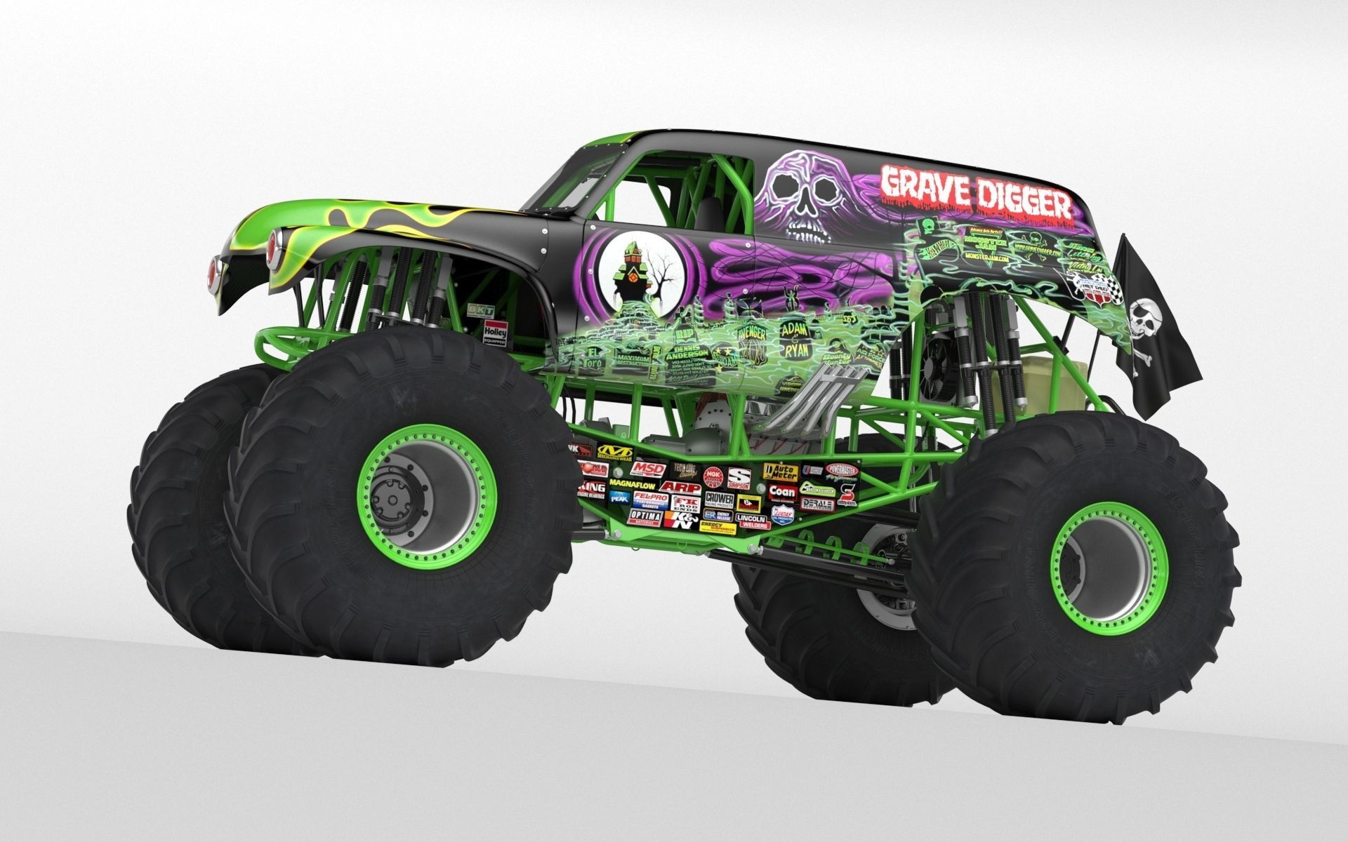 Grave Digger Monster Truck 3D model_39