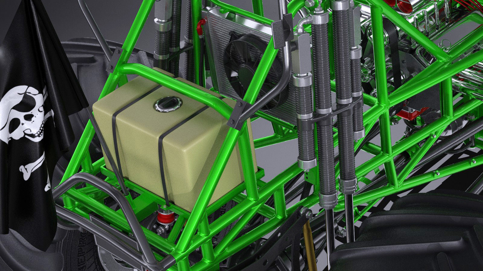 Grave Digger Monster Truck 3D model_11