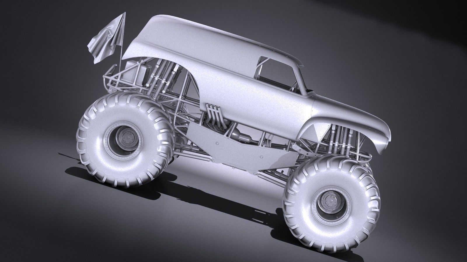 Grave Digger Monster Truck 3D model_28