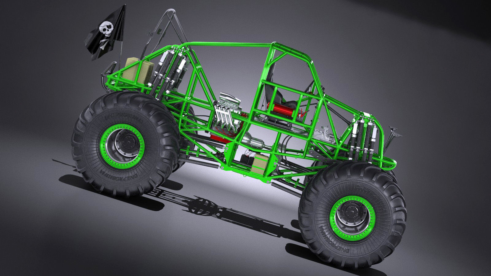 Grave Digger Monster Truck 3D model_14