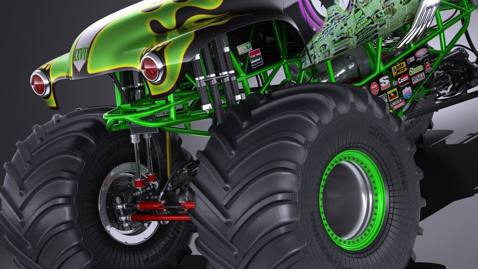 Grave Digger Monster Truck 3D model_2