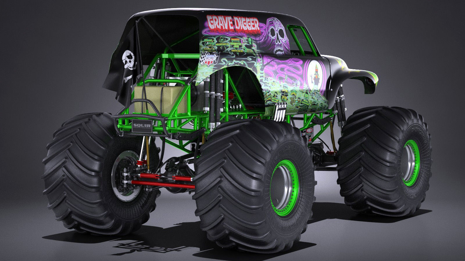 Grave Digger Monster Truck 3D model_5