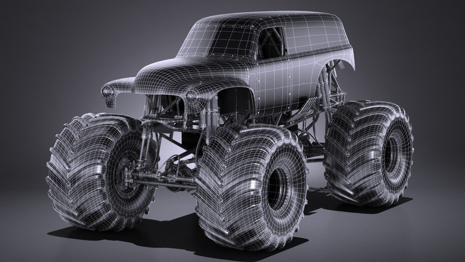 Grave Digger Monster Truck 3D model_45