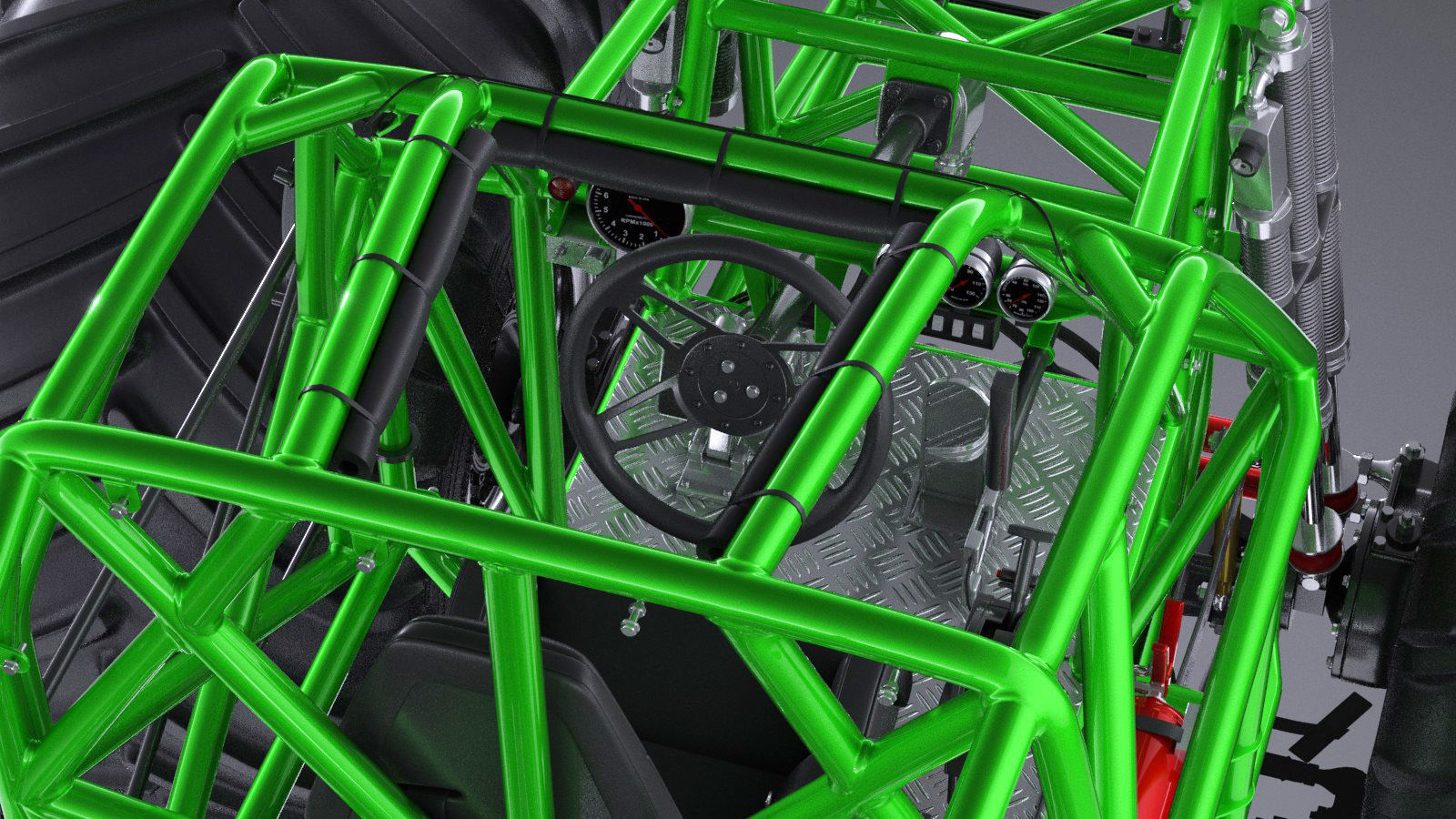 Grave Digger Monster Truck 3D model_17