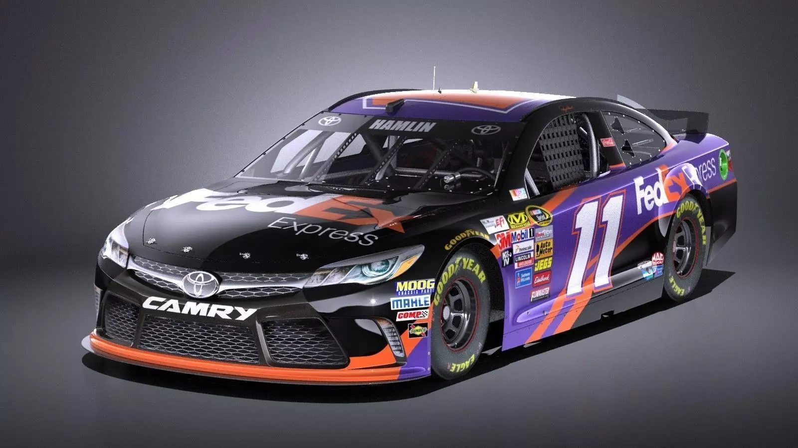 Nascar Toyota Camry FedEx Denny Hamlin 2017 VRAY 3D model_0