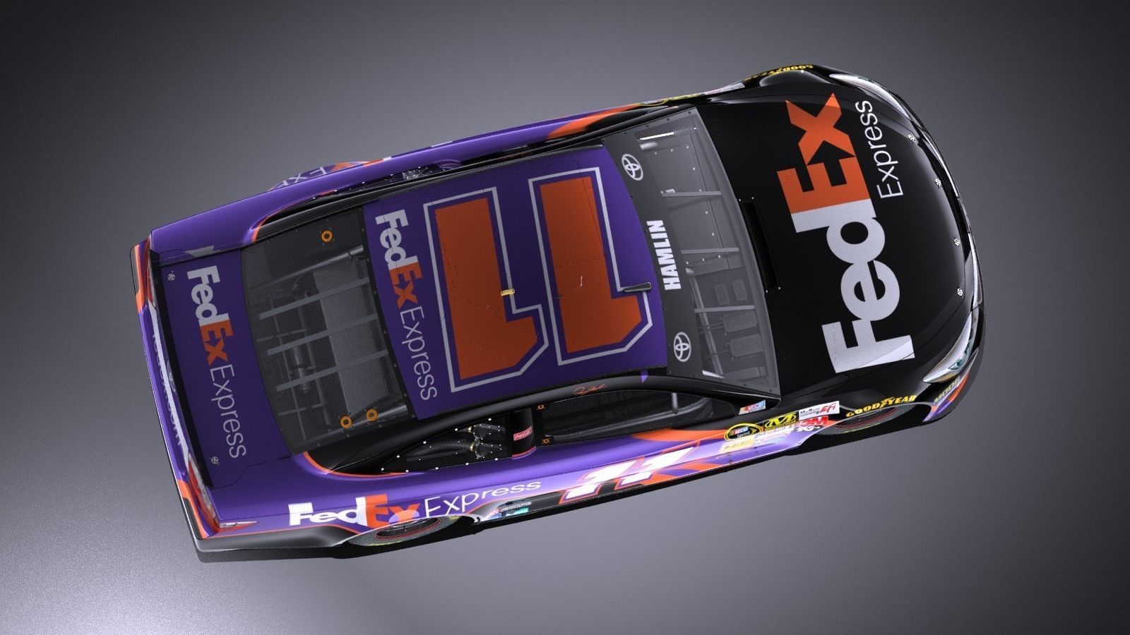 Nascar Toyota Camry FedEx Denny Hamlin 2017 VRAY 3D model_7