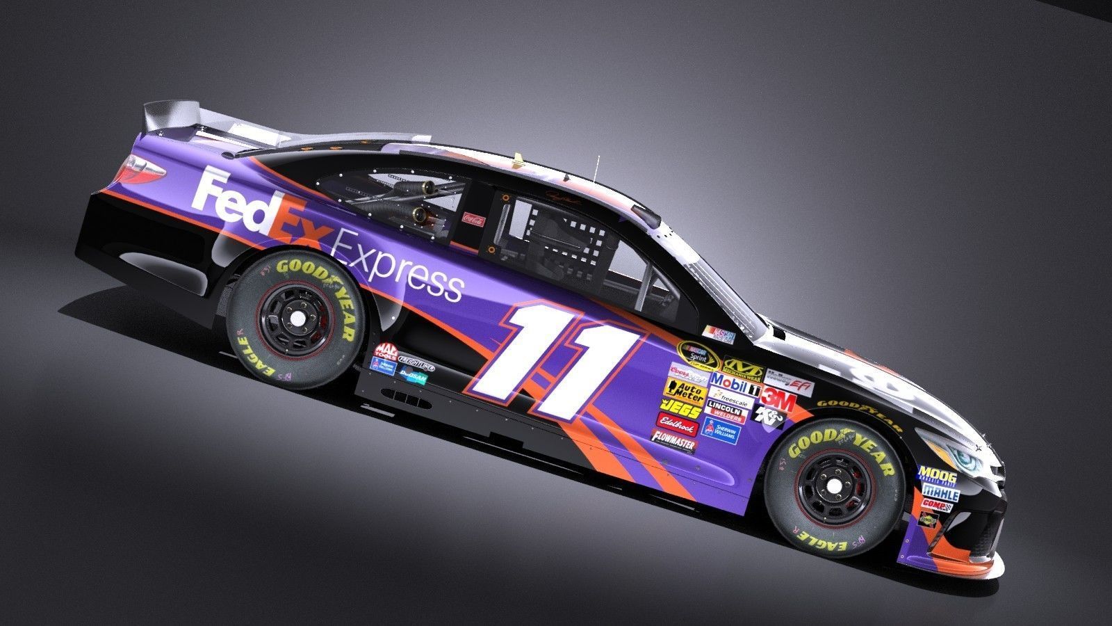 Nascar Toyota Camry FedEx Denny Hamlin 2017 VRAY 3D model_6