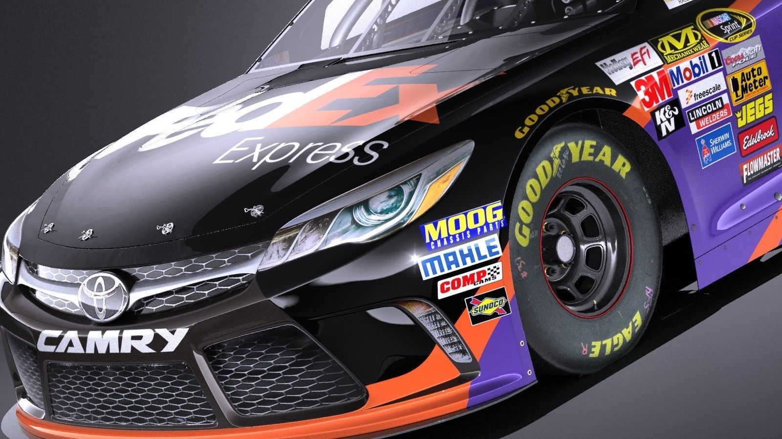 Nascar Toyota Camry FedEx Denny Hamlin 2017 VRAY 3D model_2