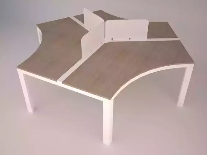 Modern Office Furniture N10 Low-poly 3D model