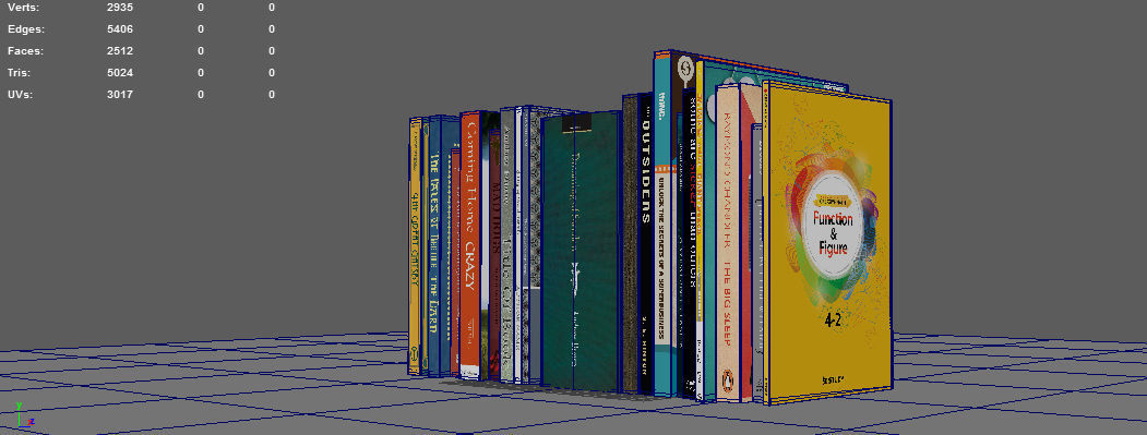 Books stack of 3D model_4