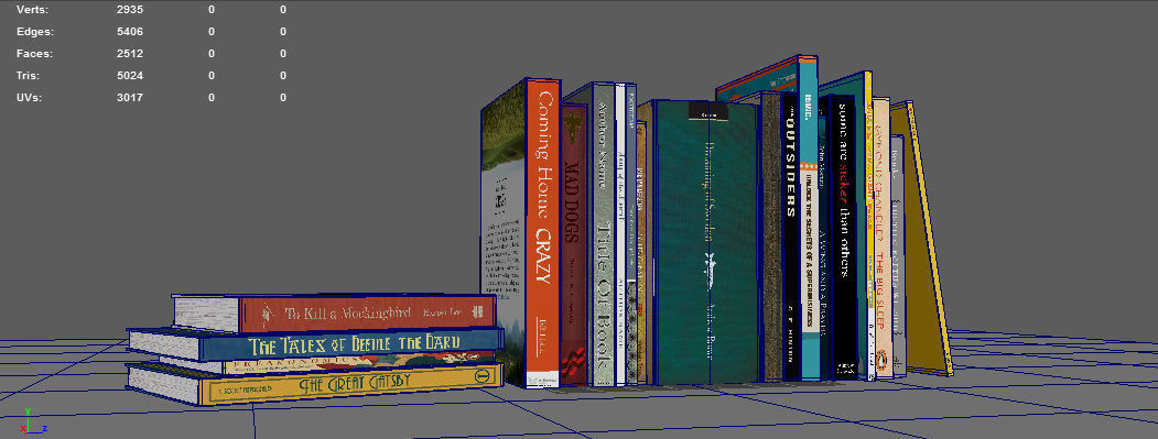 Books stack of 3D model_3