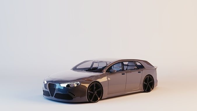 BLENDER EEVEE Brandless Small 4 Door Hatchback Free low-poly 3D model