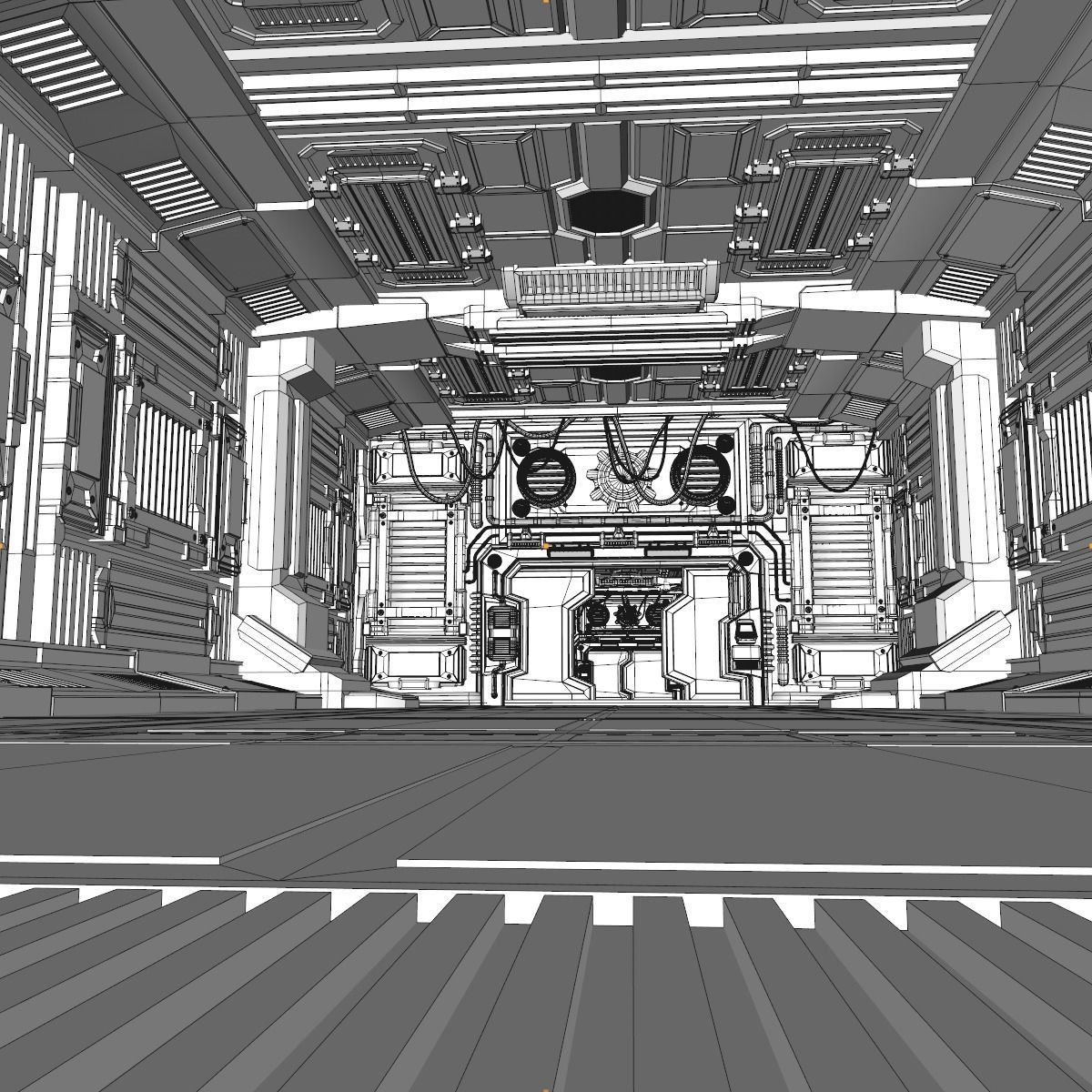 Sci fi Corridor 3D model_14