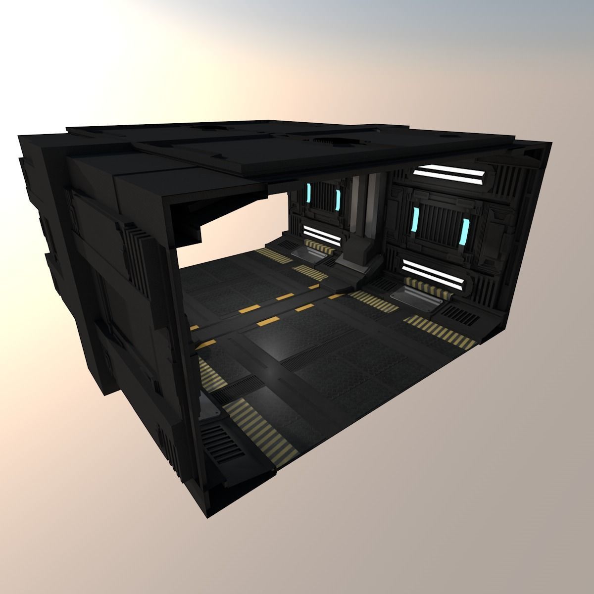 Sci fi Corridor 3D model_8
