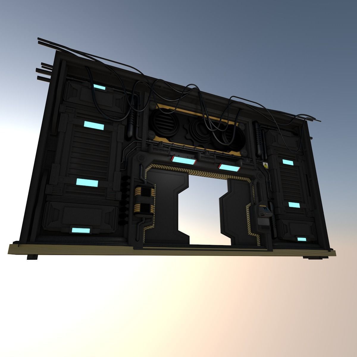 Sci fi Corridor 3D model_9