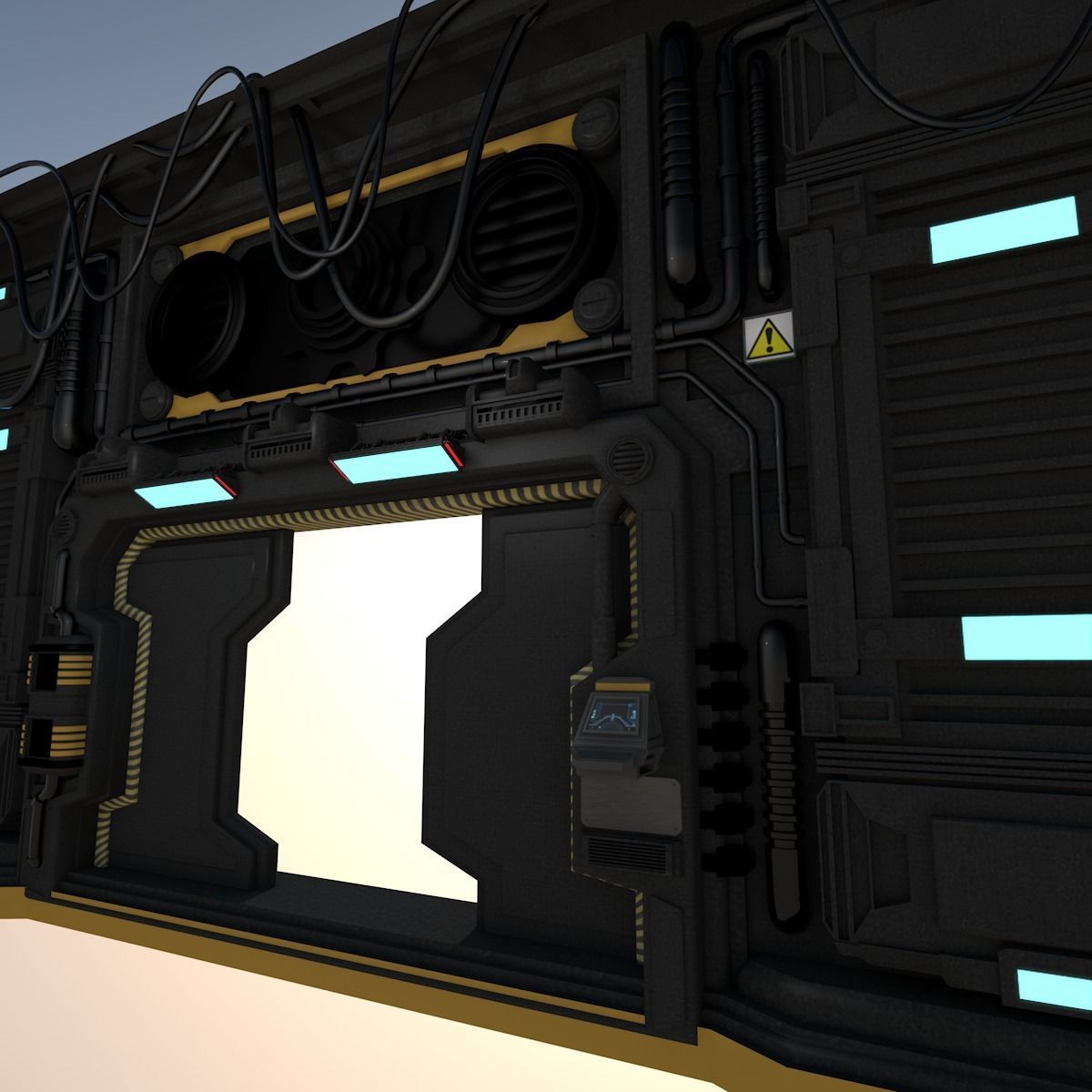 Sci fi Corridor 3D model_6