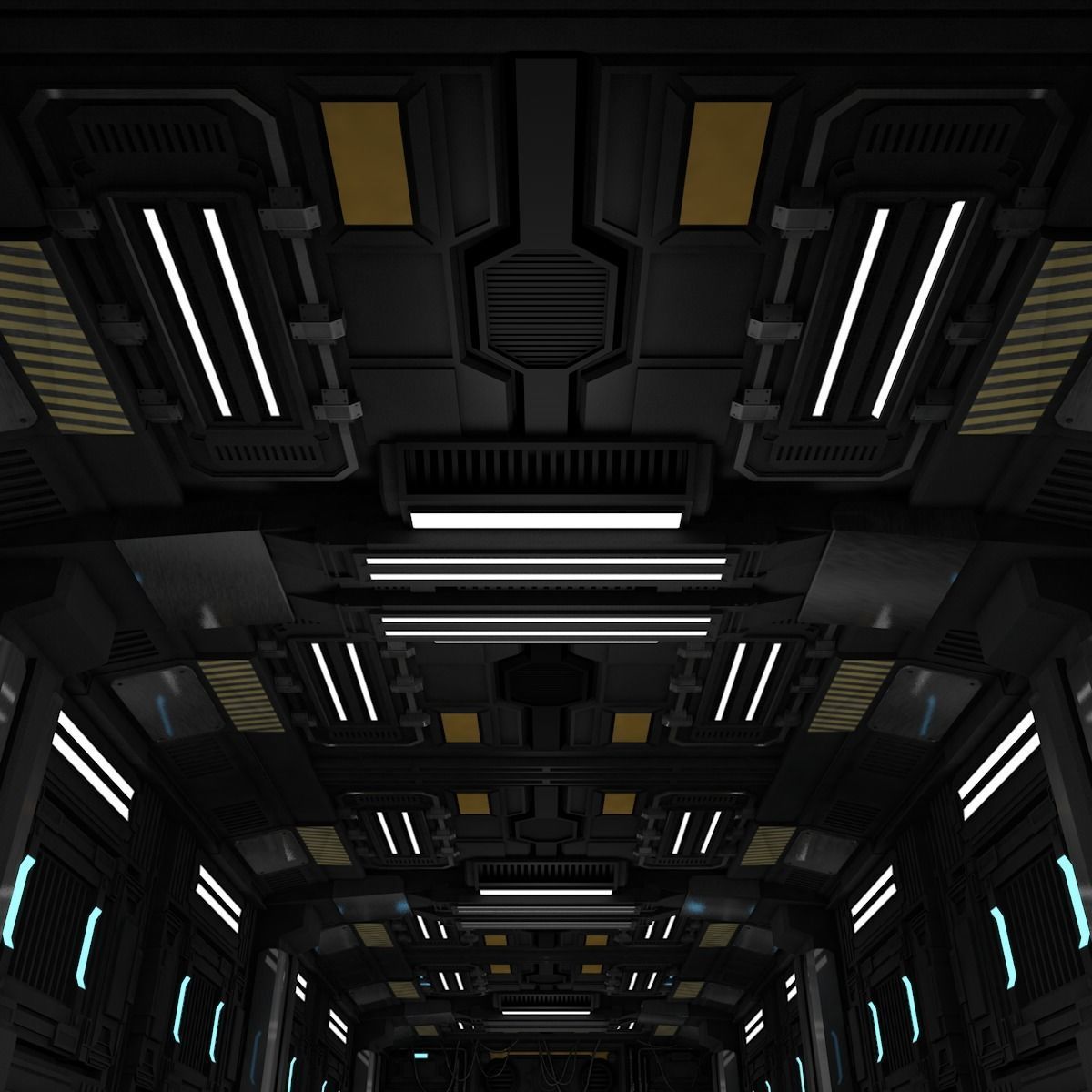 Sci fi Corridor 3D model_11