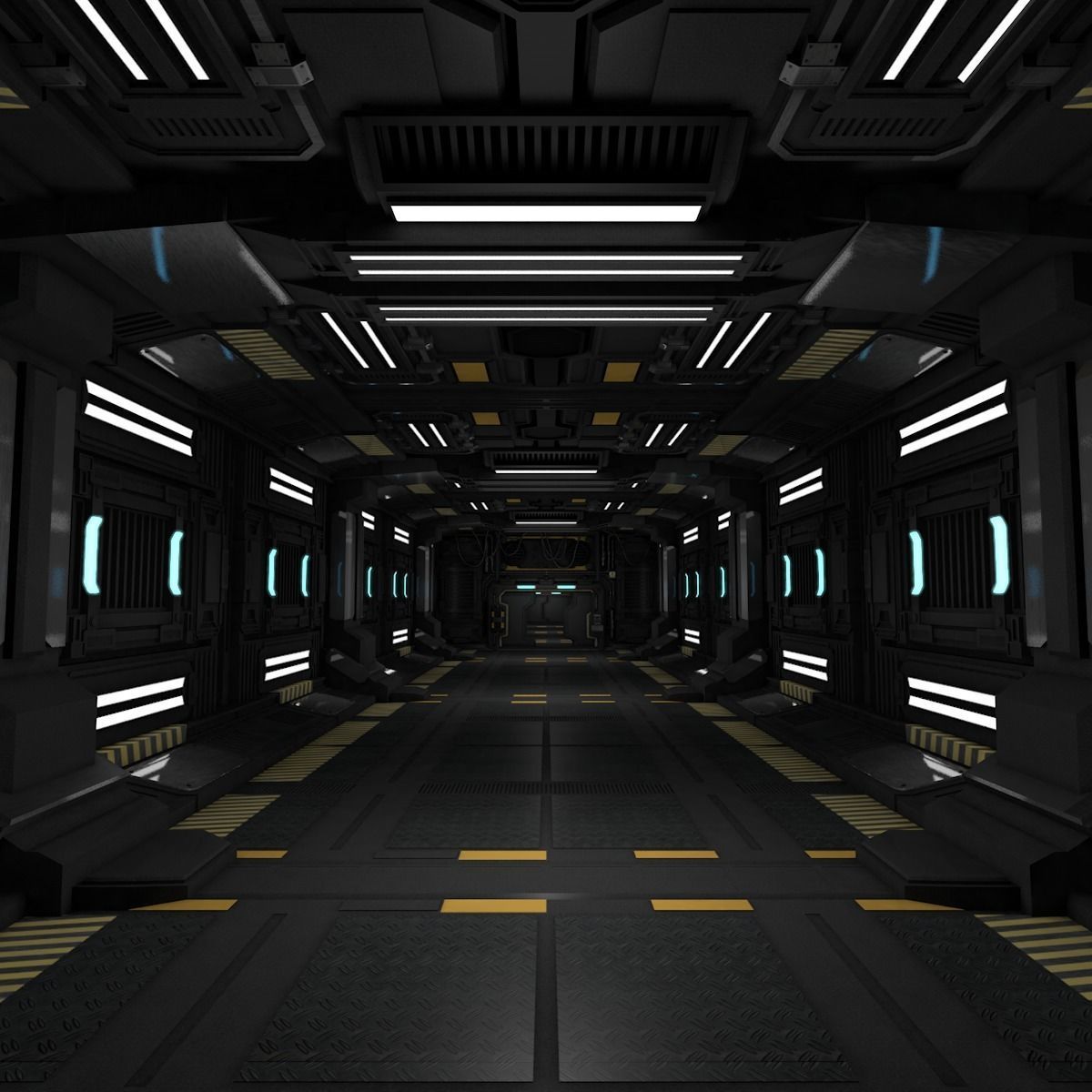 Sci fi Corridor 3D model_10
