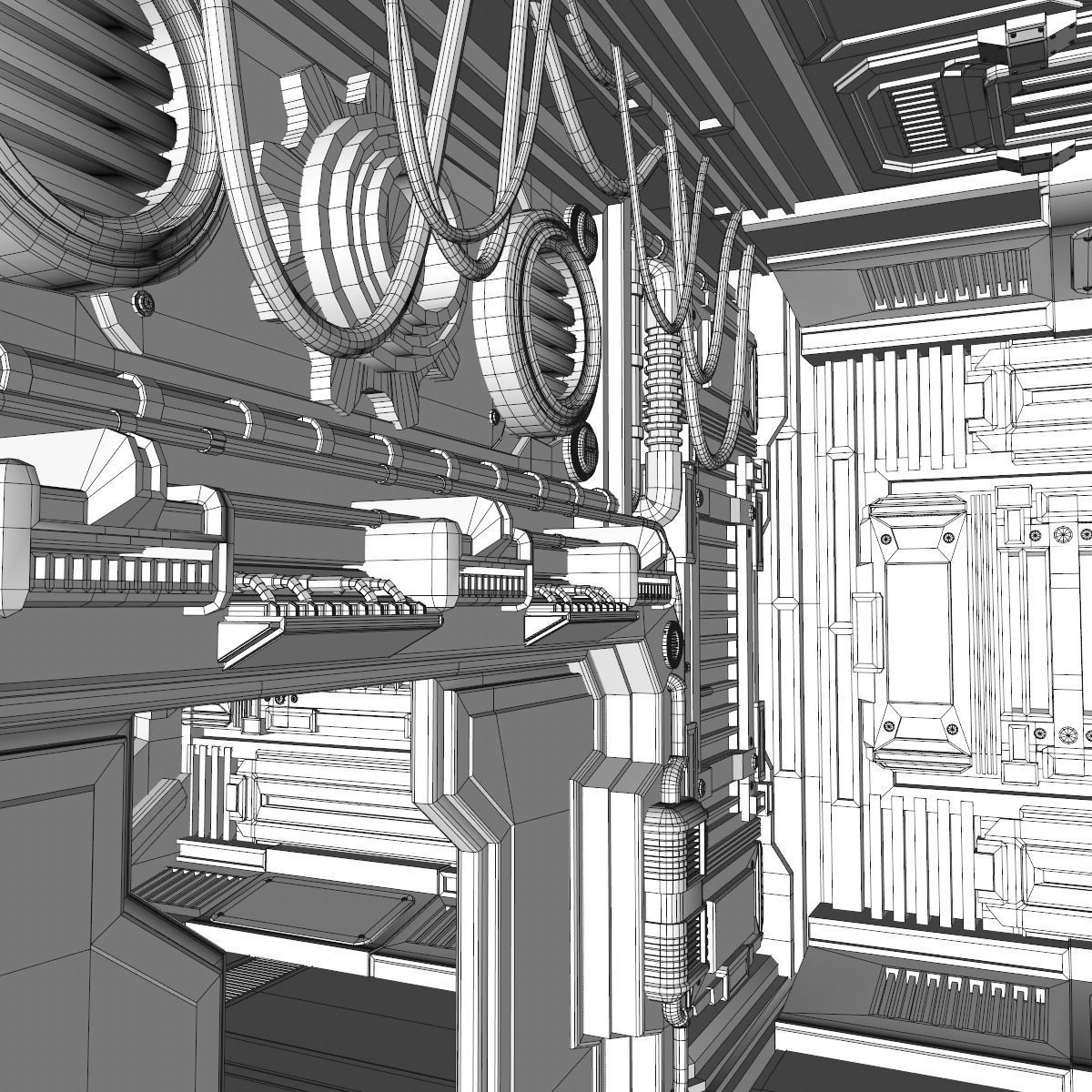 Sci fi Corridor 3D model_15