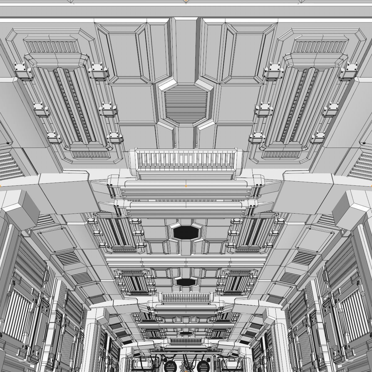 Sci fi Corridor 3D model_19