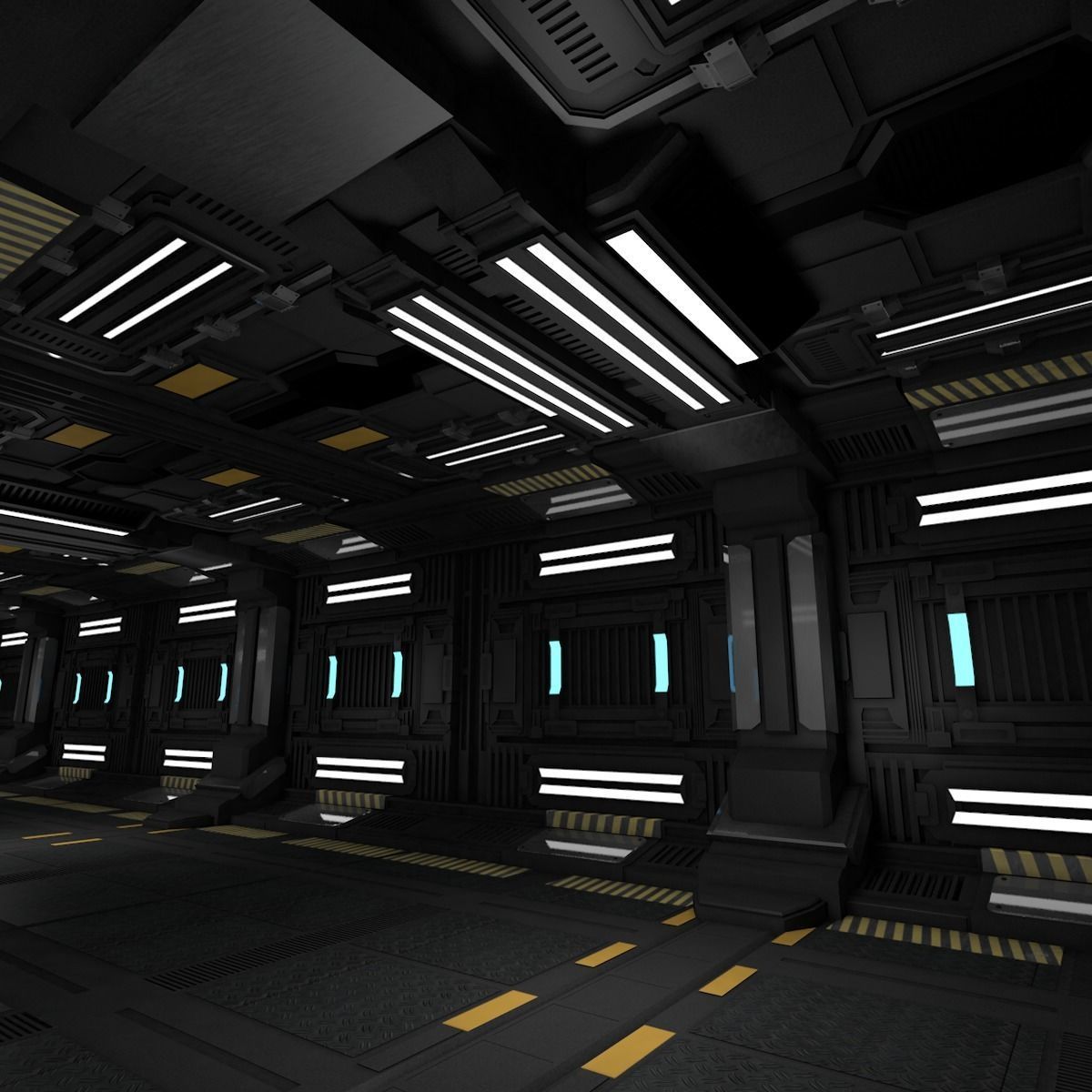 Sci fi Corridor 3D model_5