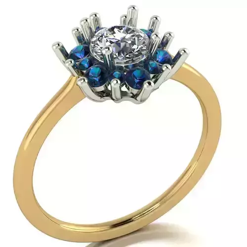 Engagement ring unique design 3D print model