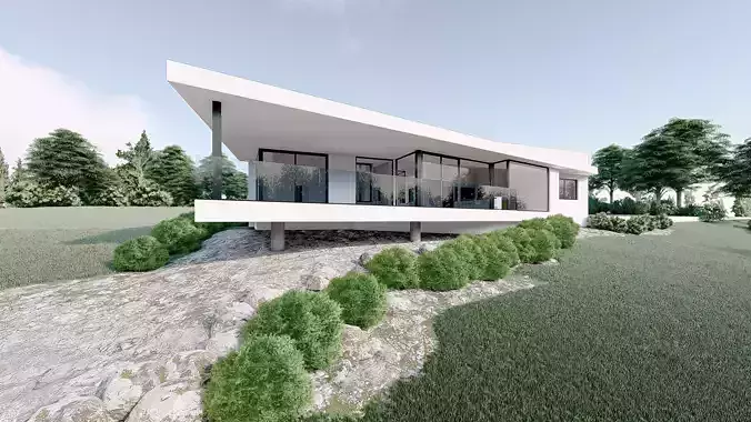 Modern House Low-poly 3D model