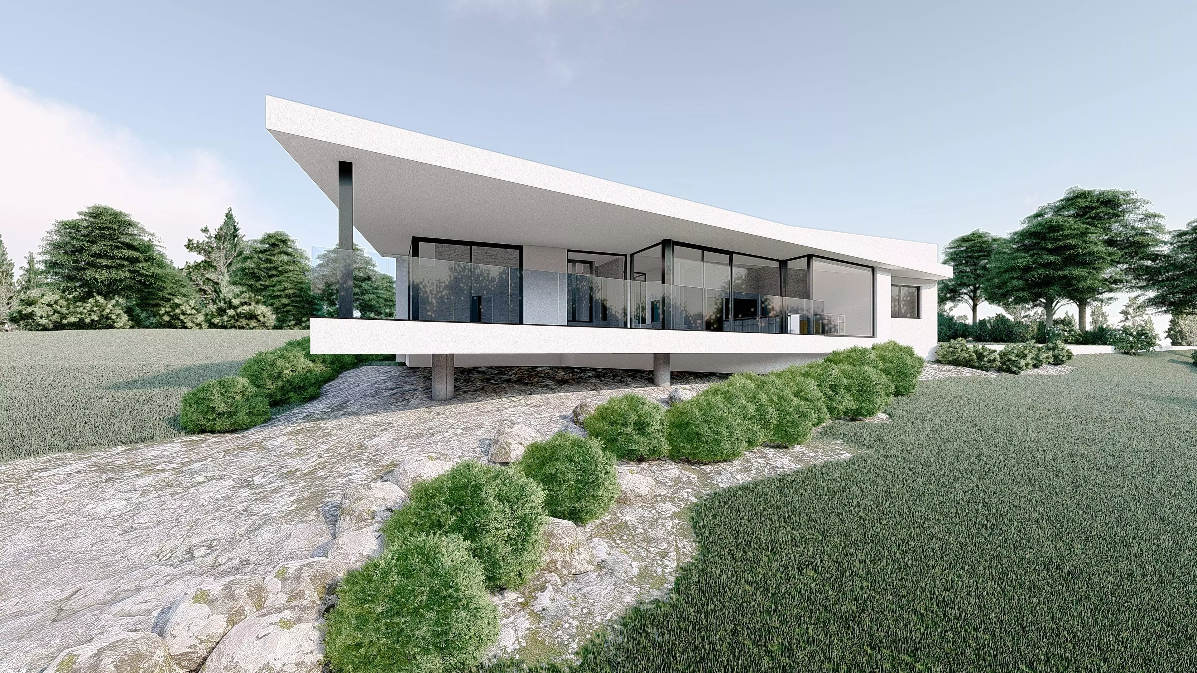 Modern House Low-poly 3D model