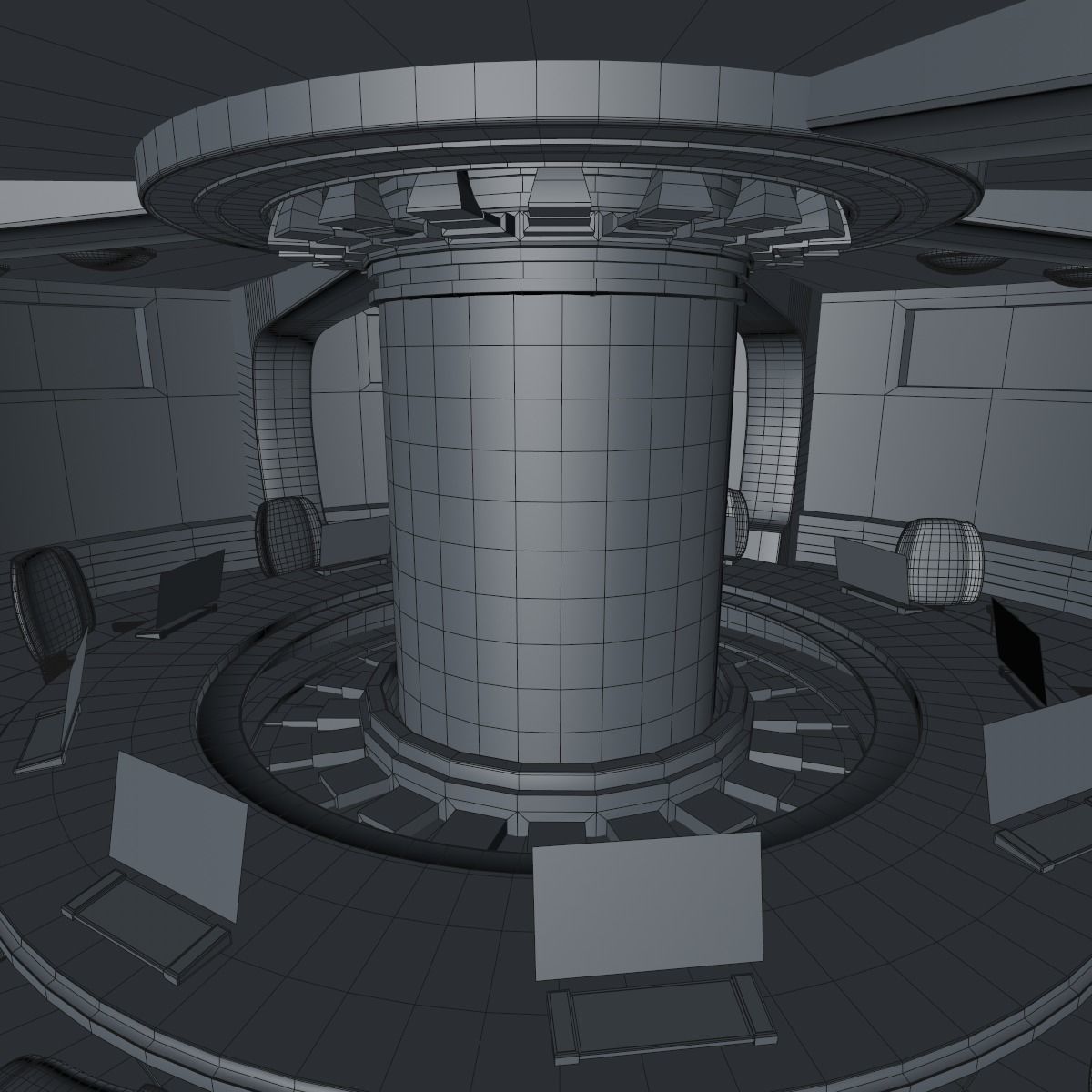 Sci fi meeting room 3D model_14