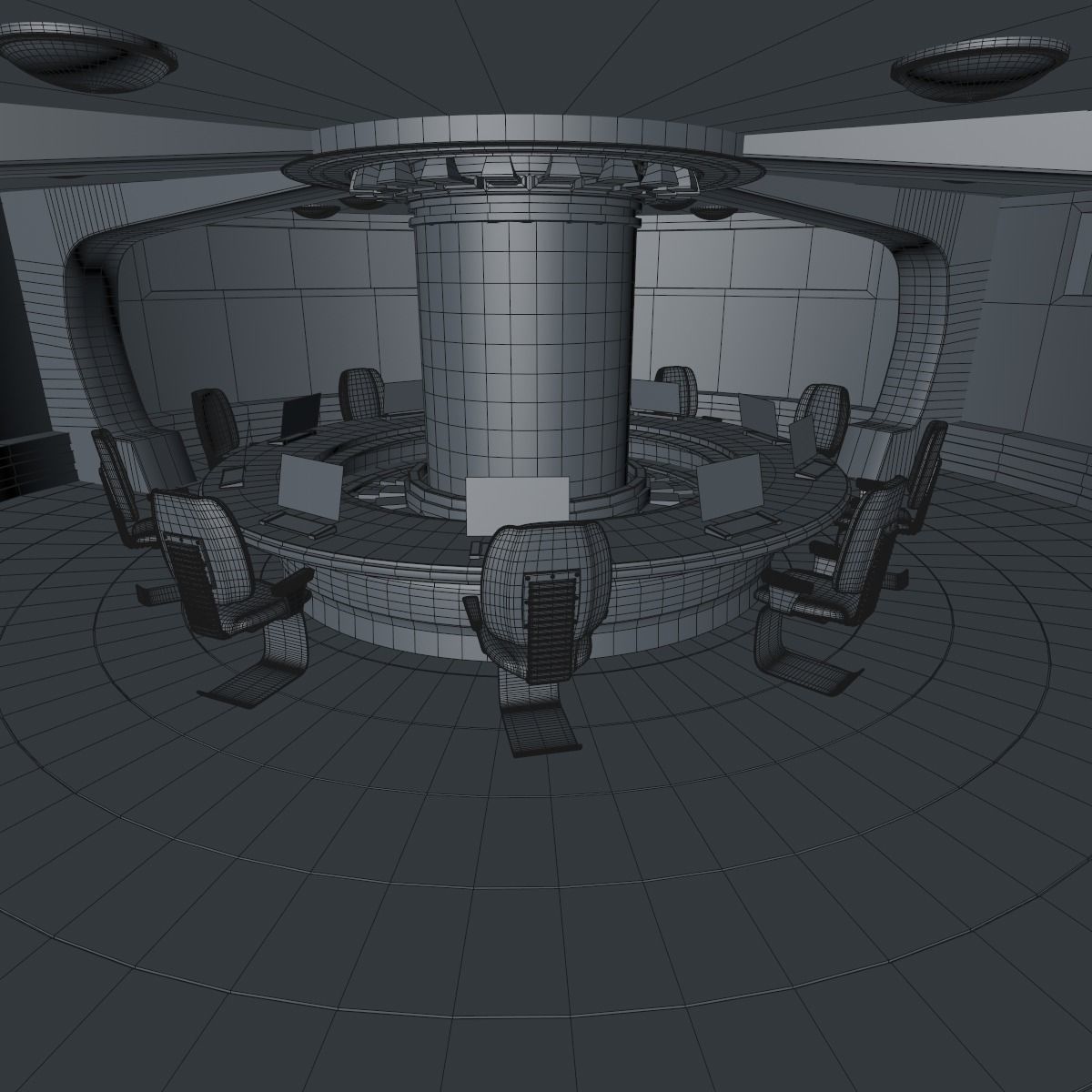 Sci fi meeting room 3D model_12