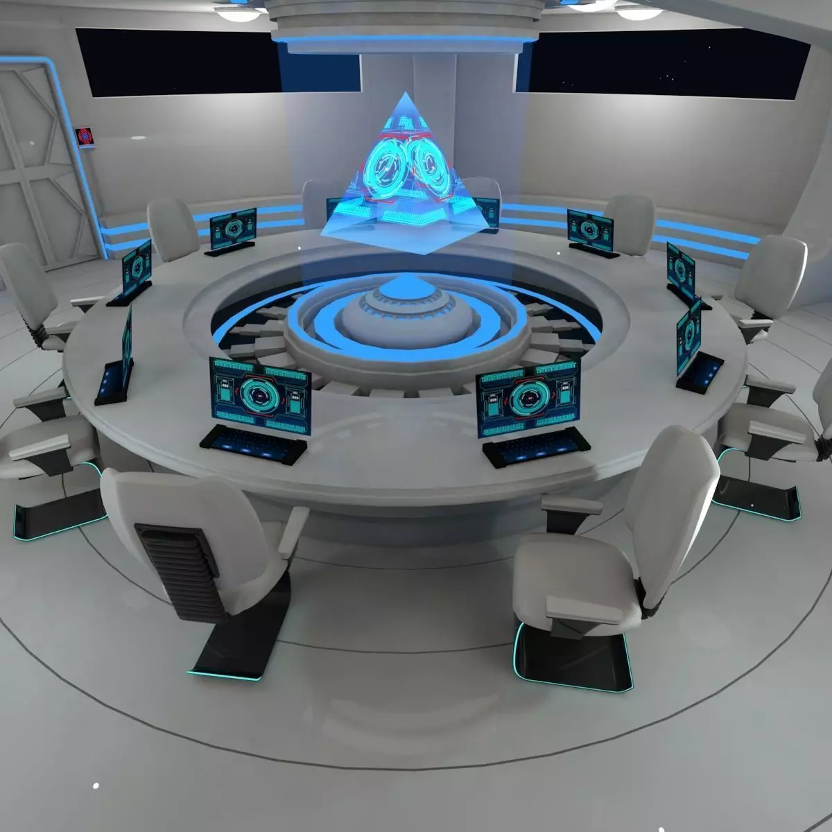 Sci fi meeting room 3D model_0