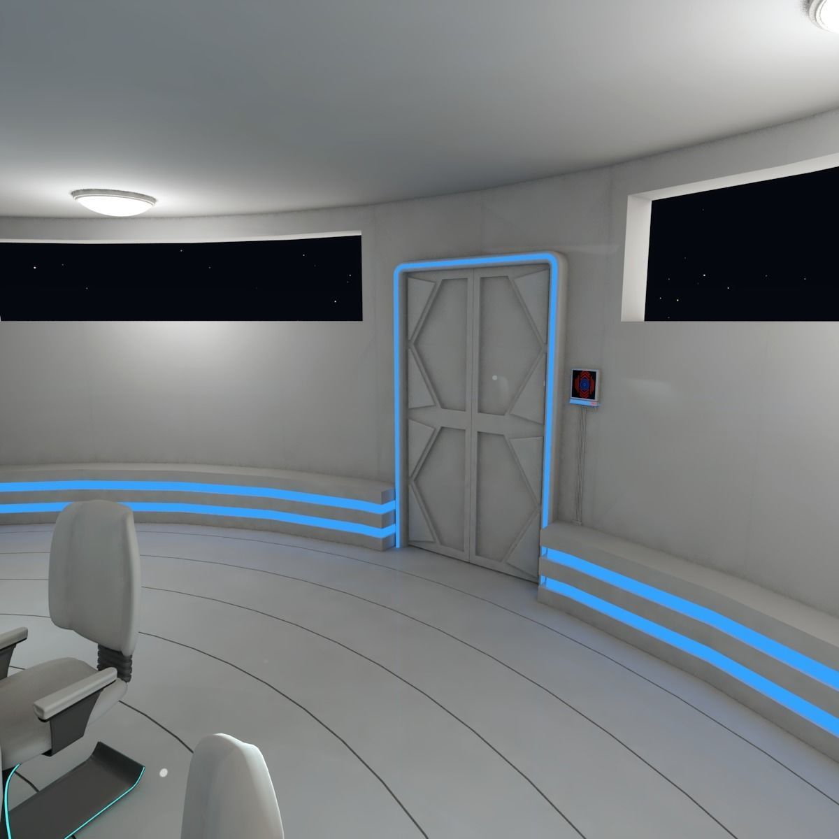 Sci fi meeting room 3D model_3