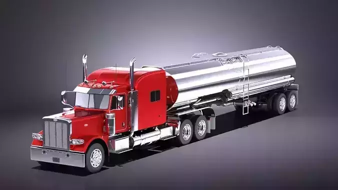 Peterbilt 389 Sleeper Cab Tanker 2017 VRAY 3D model