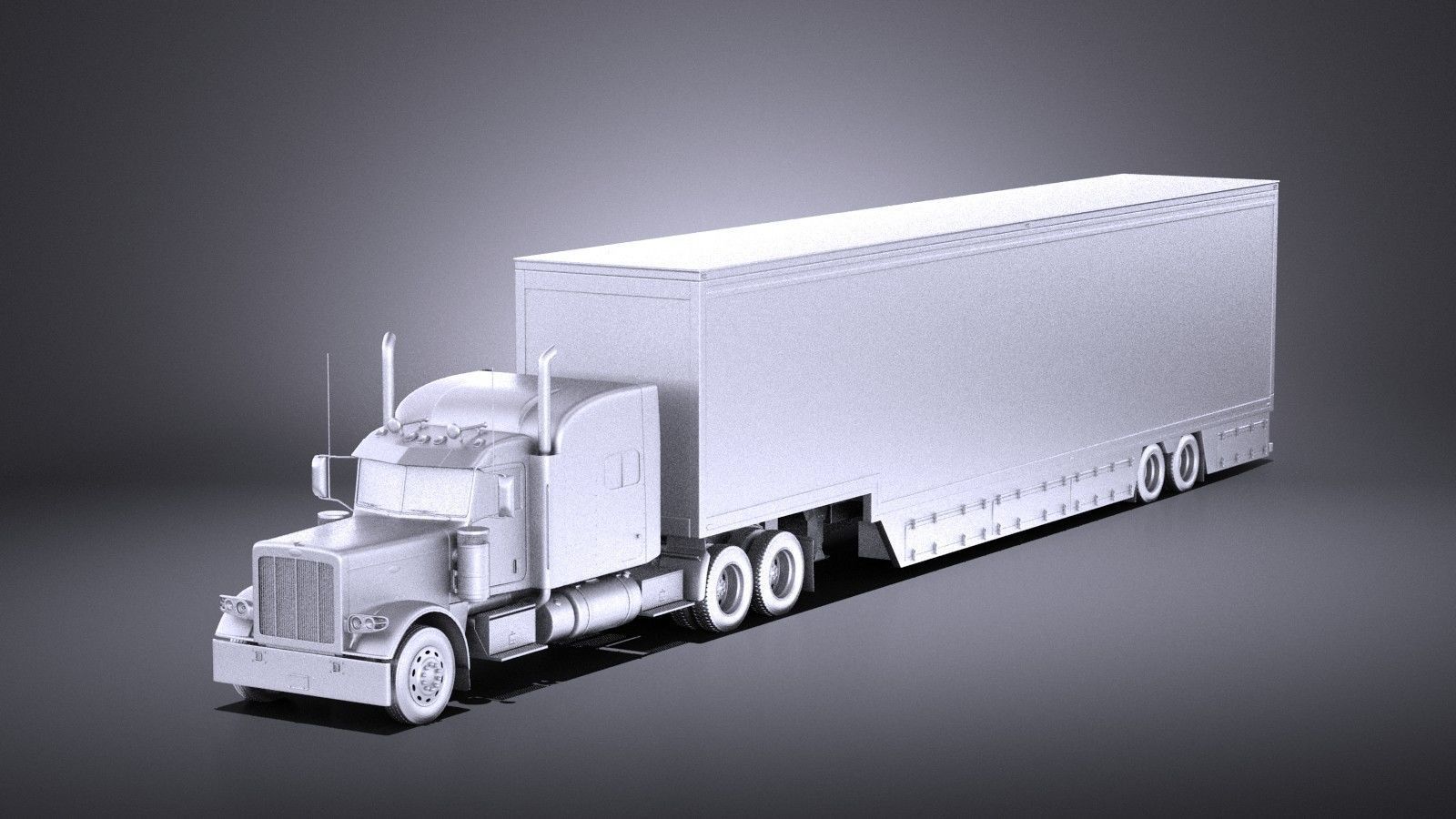 Peterbilt 389 Sleeper Cab Trailer 2017 VRAY 3D model_8