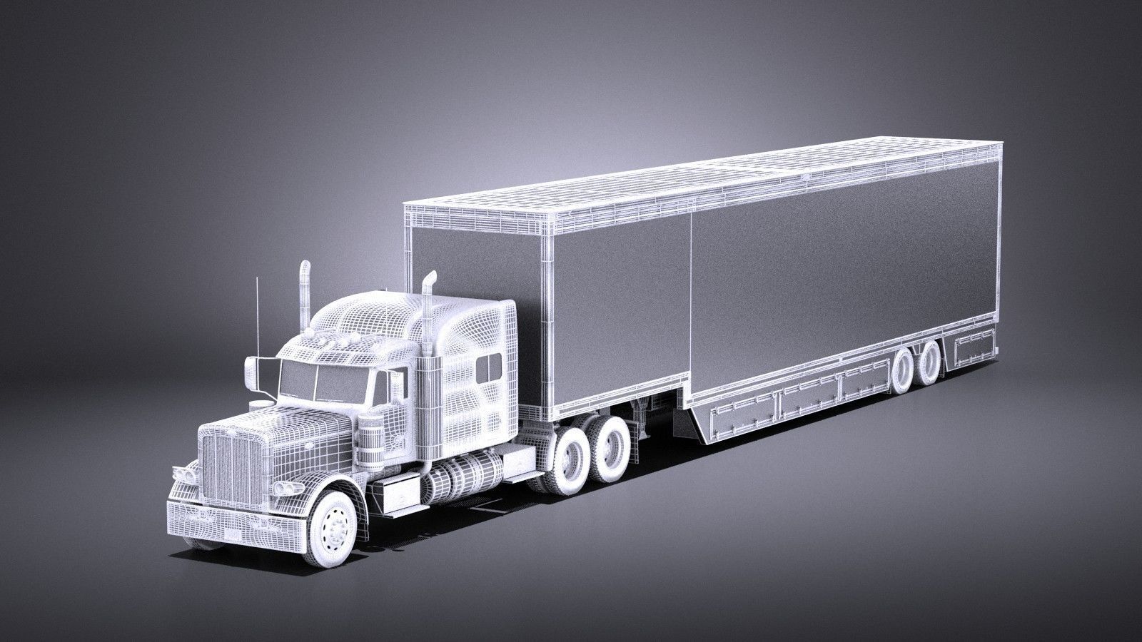 Peterbilt 389 Sleeper Cab Trailer 2017 VRAY 3D model_12