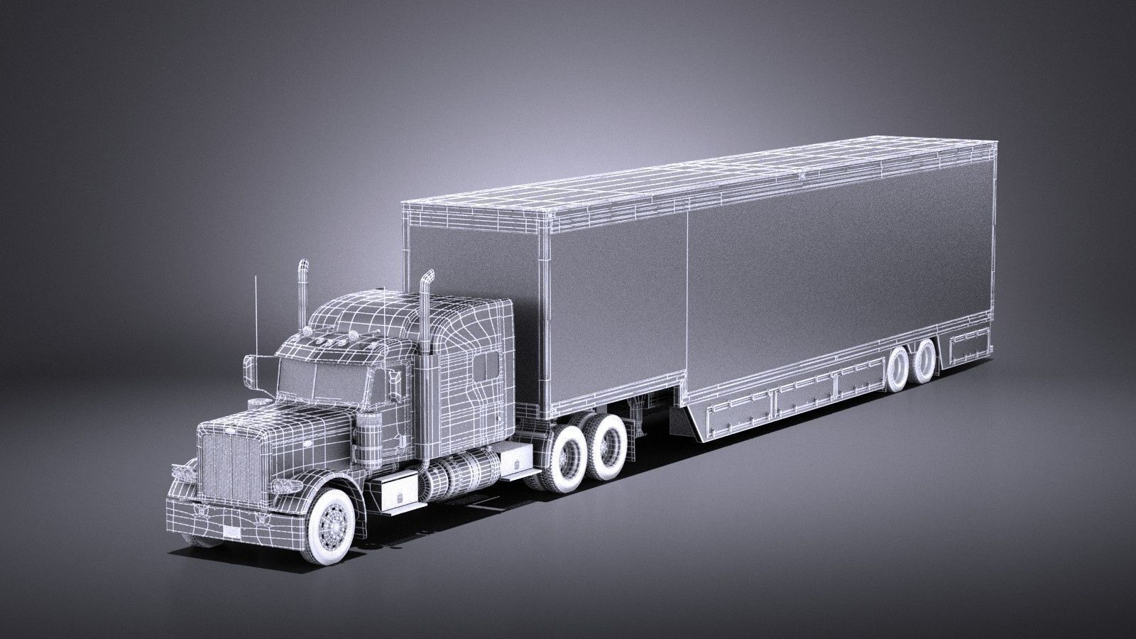 Peterbilt 389 Sleeper Cab Trailer 2017 VRAY 3D model_14