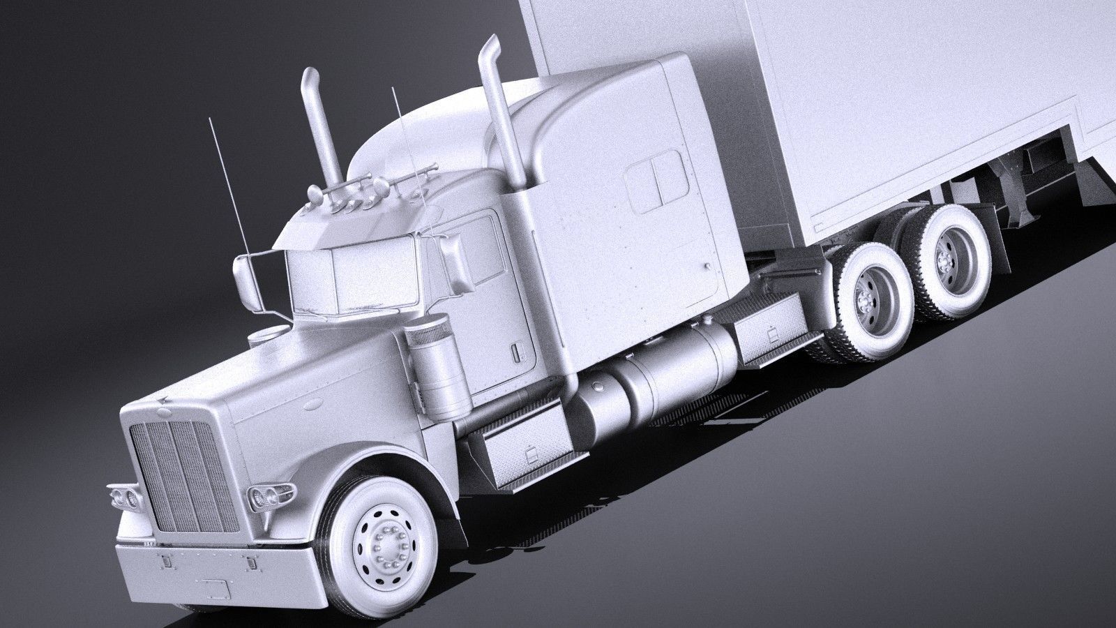 Peterbilt 389 Sleeper Cab Trailer 2017 VRAY 3D model_9