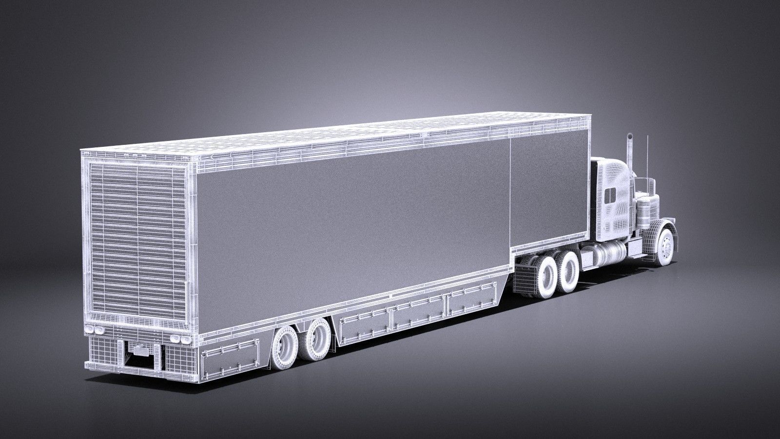 Peterbilt 389 Sleeper Cab Trailer 2017 VRAY 3D model_13