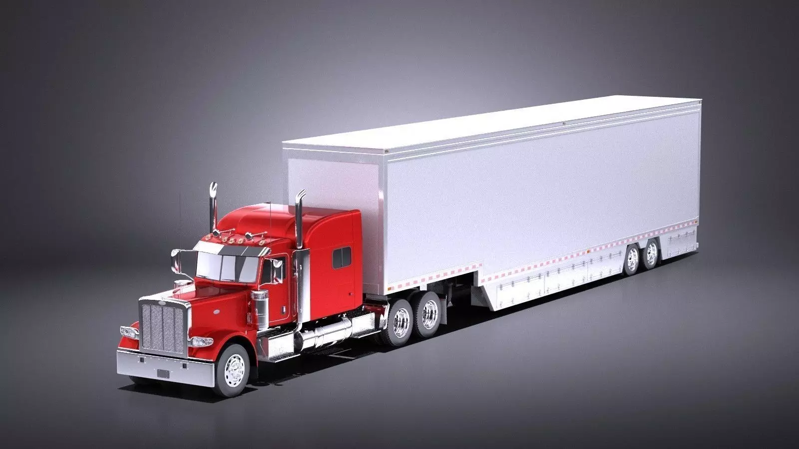 Peterbilt 389 Sleeper Cab Trailer 2017 VRAY 3D model_0