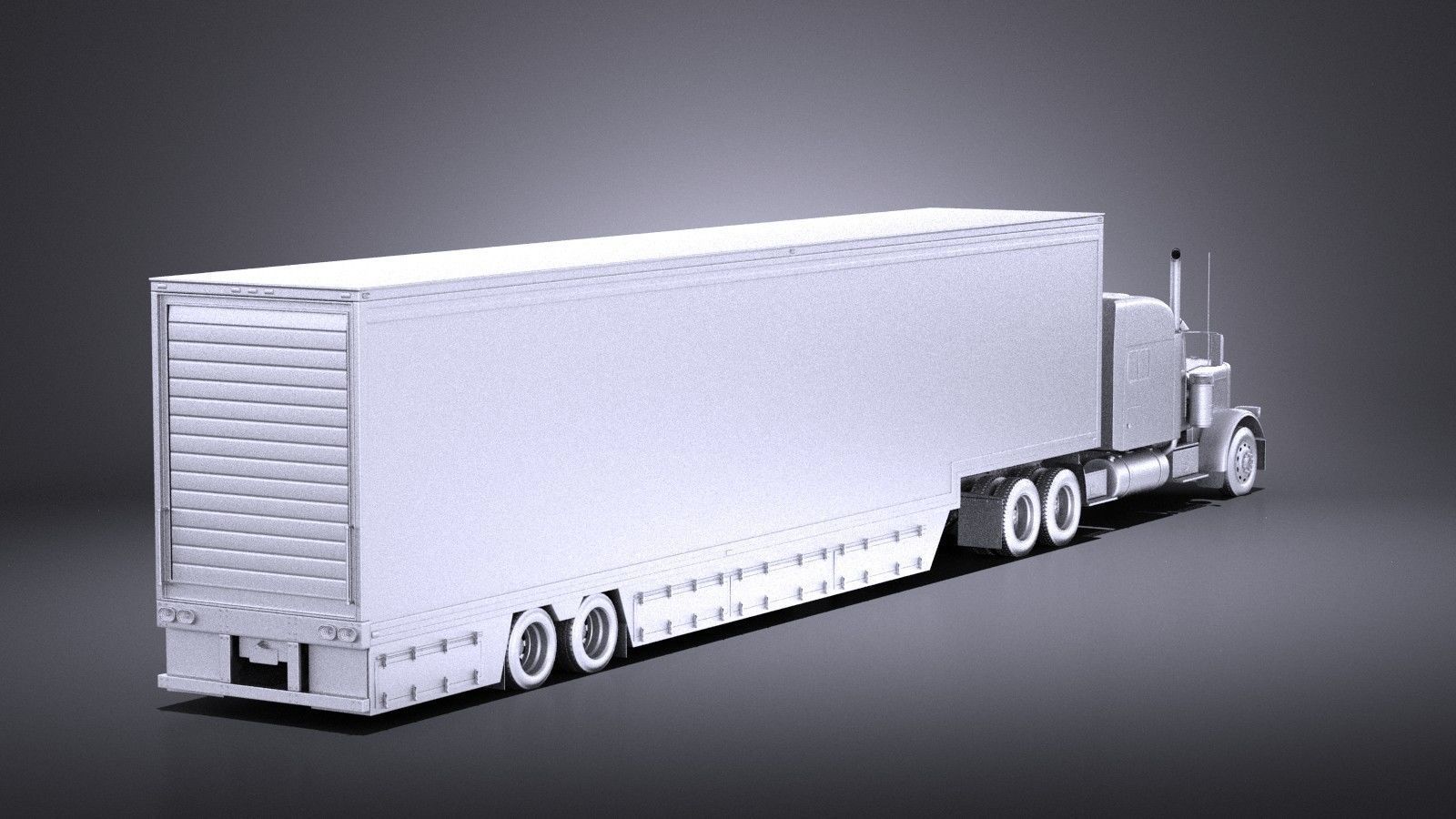 Peterbilt 389 Sleeper Cab Trailer 2017 VRAY 3D model_11