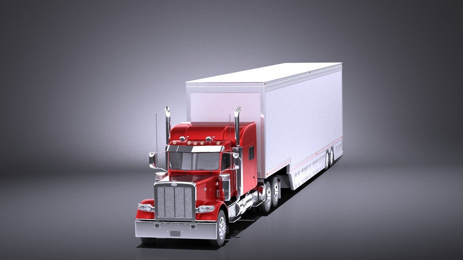 Peterbilt 389 Sleeper Cab Trailer 2017 VRAY 3D model_1