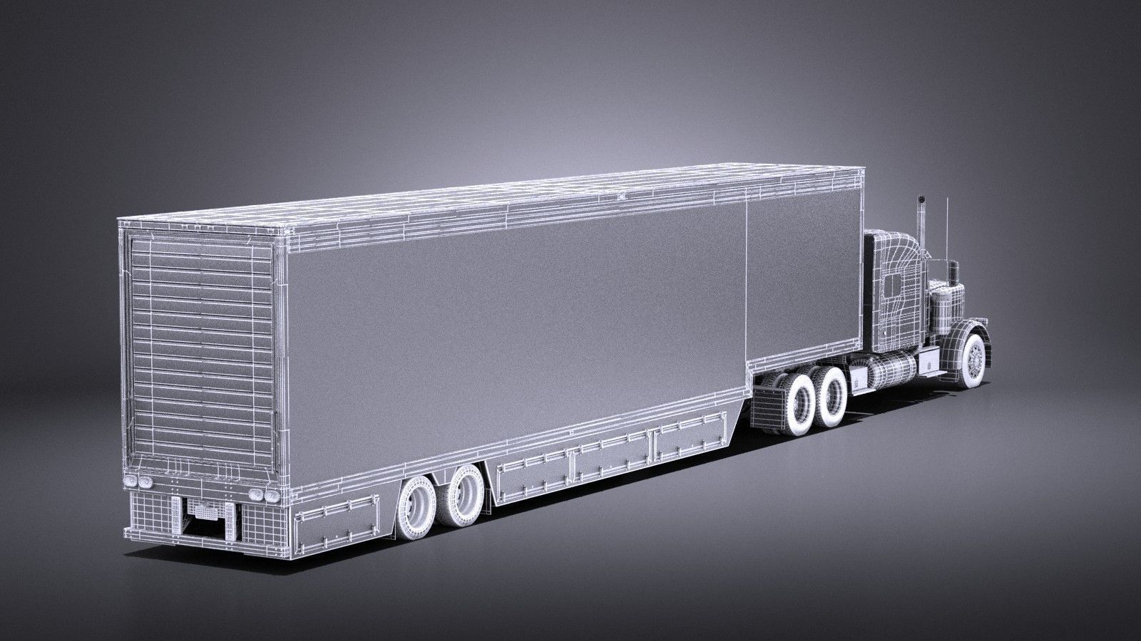 Peterbilt 389 Sleeper Cab Trailer 2017 VRAY 3D model_15