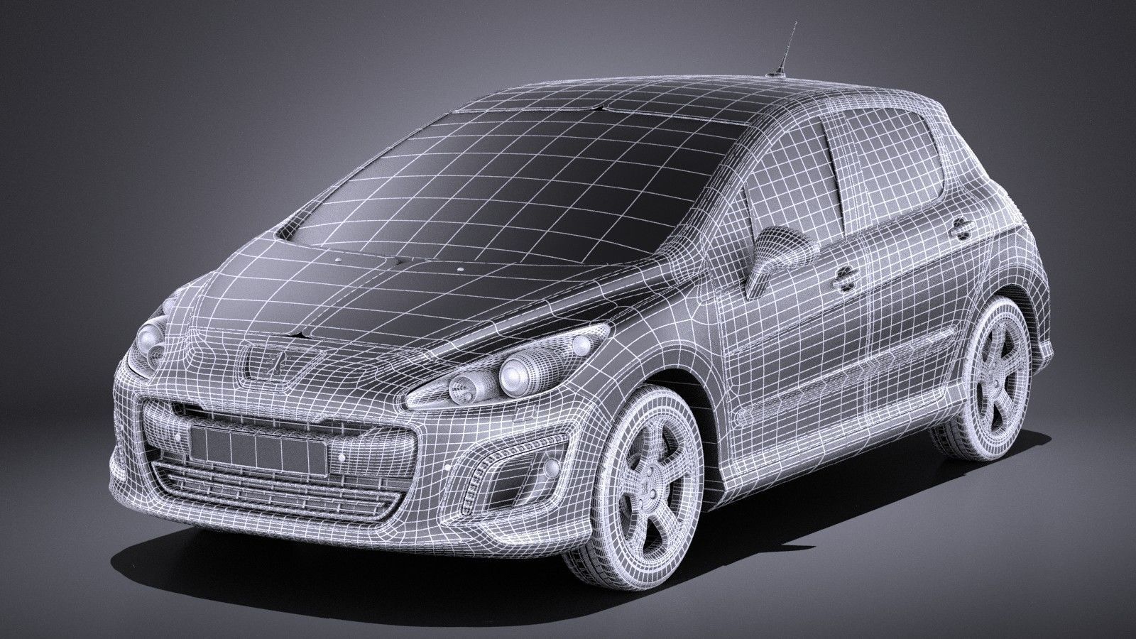 Peugeot 308 hatchback 5door 2013 VRAY 3D model_14