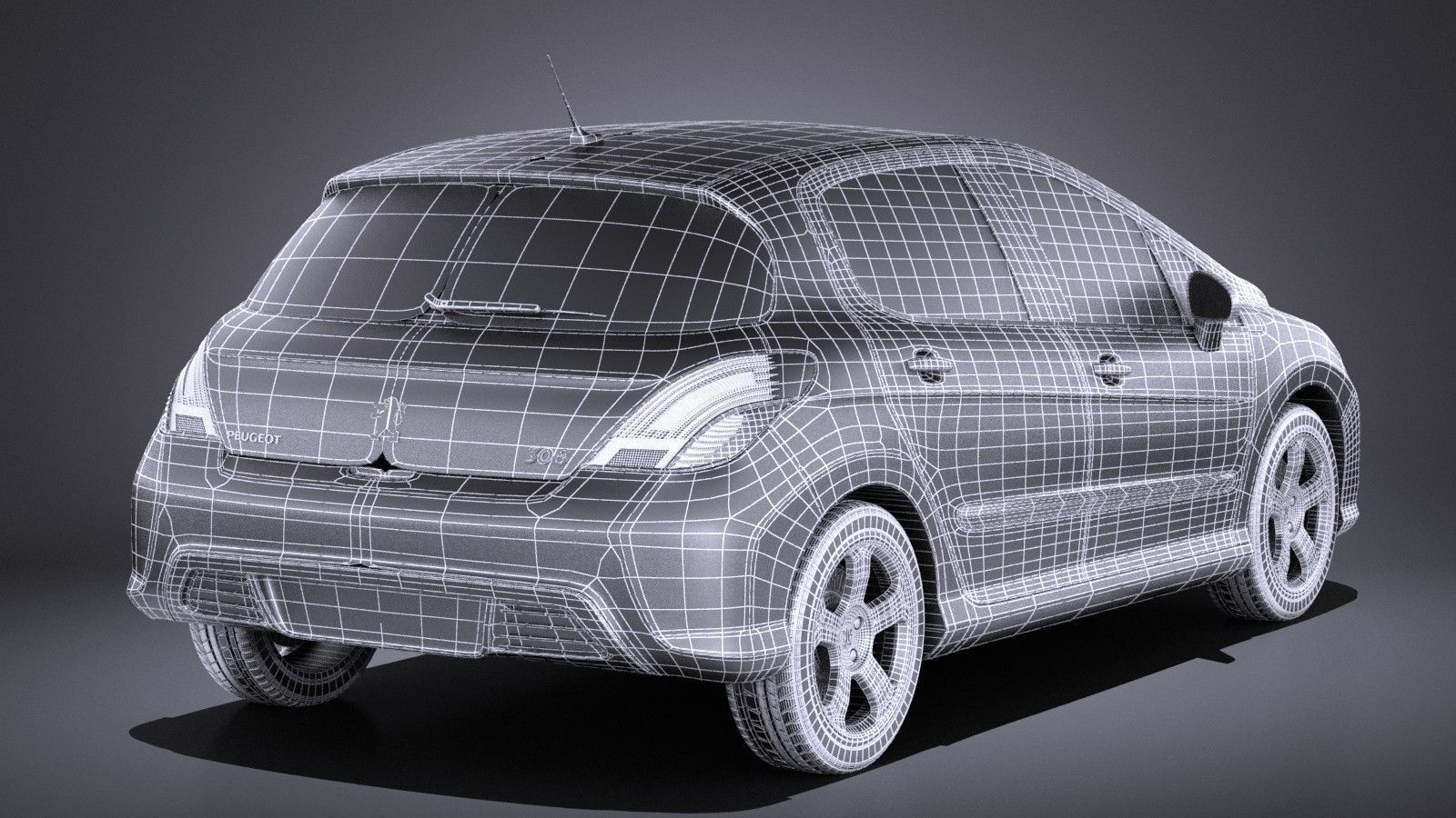 Peugeot 308 hatchback 5door 2013 VRAY 3D model_15