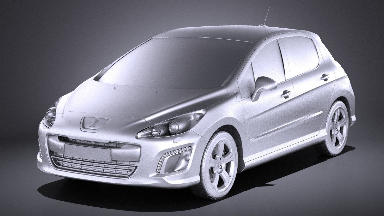 Peugeot 308 hatchback 5door 2013 VRAY 3D model_8