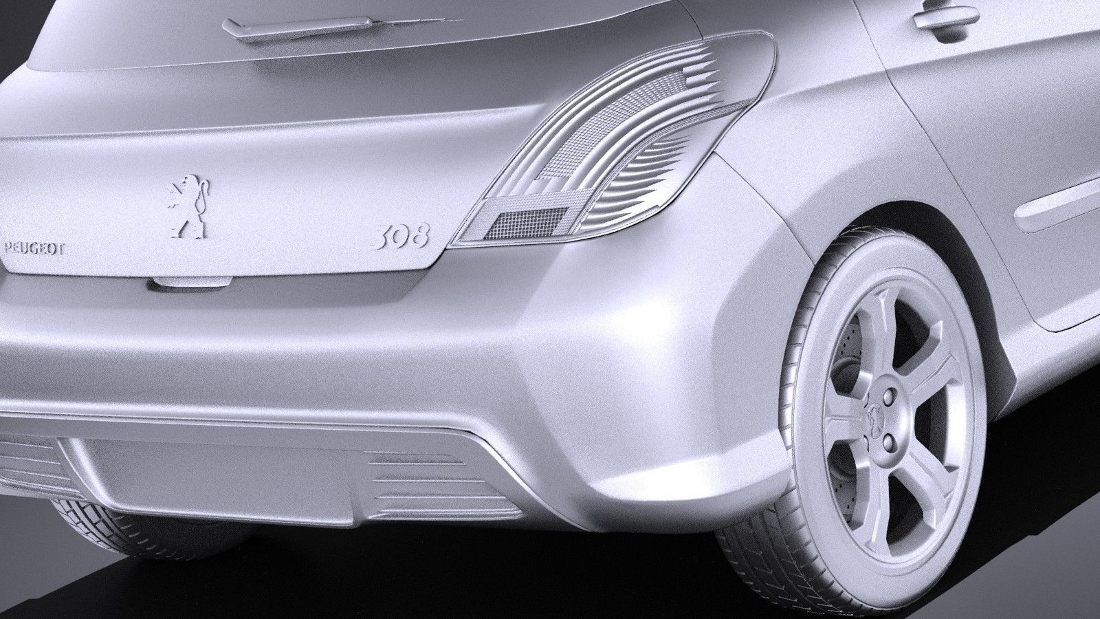 Peugeot 308 hatchback 5door 2013 VRAY 3D model_10