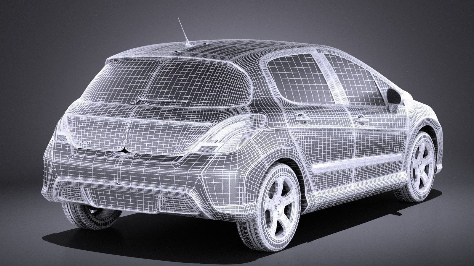 Peugeot 308 hatchback 5door 2013 VRAY 3D model_13